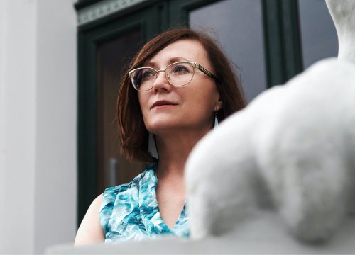 Woman with glasses after hormone replacement therapy